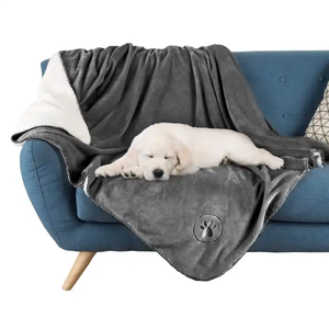 Petdom - Ventes chaudes - Couverture pour animaux de compagnie de luxe en fourrure Sherpa épaisse, réversible et imperméable pour chiots et chiens, pour le lit - Product Image 3