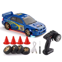 Voiture RC de drift à l'échelle 1:43, 2,4G, 4 roues motrices, entièrement proportionnelle, avec servo, gyroscope ESP, phares LED, éclairage ambiant du châssis, voiture RC pour enfants
