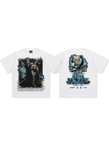 Camiseta Gráfica Oversize de Algodón/Seda con Lavado Ácido Estilo Vintage para Hombre, Diseño de Retrato de J.<span class=keywords><strong>Cole</strong></span> de Drake, Estampado de Gira de Rap, de Gran Gramaje - Product Image 3