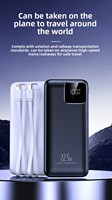 Batterie externe à charge ultra-rapide avec câble, PD22.5W, 10000mAh, 20000mAh, 30000mAh, chargeur portable, vente flash