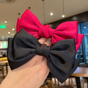 Estilo francés satén lazo cuerda para el cabello Cola de Caballo pelo scrunchies rhinestone temperamento lazo para el cabello niñas banda de goma - Product Image 4