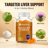 Gummies anti-gueule de bois naturelles au gingembre, curcuma, magnésium, potassium, taurine et eau de coco avec charbon actif