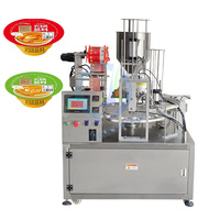 Machine de remplissage de scellage d'emballage de tasse en plastique de gelée de yaourt au beurre d'arachide à haute efficacité