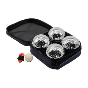 Ensemble de 4 boules de pétanque d'extérieur pour exercice physique, boules en acier avec logo <span class=keywords><strong>personnalisé</strong></span>, emballées dans un sac - Product Image 1
