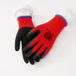 cheap red/black latex coated working cotton glove free sample
