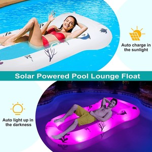 Colchón Inflable con Luz LED, Flotador de Piscina, Tumbona Inflable para Adultos y Niños, para Exteriores - Product Image 5