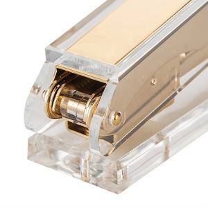 गर्म बिक्री सजावटी कार्यालय स्टेशनरी स्पष्ट ऐक्रेलिक गोल्ड पेपर स्टेपलर सेट - Product Image 3