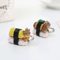 Lot de 5 porte-clés figurines PVC chat sushi de 5 cm – Adorables figurines animales Nekozushi – Ensemble de pendentifs porte-clés chat sushi