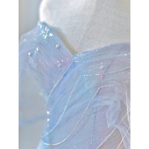 Abito da Sera di Lusso 2025 in Raso con Spalle Scoperte e Paillettes, Romantico Abito da Sposa a <span class=keywords><strong>Sirena</strong></span> per Adulti, <span class=keywords><strong>Vestito</strong></span> da Cerimonia con Colletto a Cuore - Product Image 2