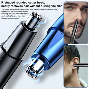 Aparador de pêlos nariz elétrico Ear Face Clean Trimmer Razor Remoção Shaving Nose Face Care Kit para homens