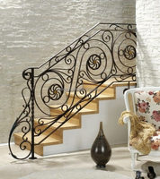 Rampe d'escalier en fer forgé incurvée, rampes intérieures classiques en fer forgé - Design victorien, résistant à la rouille, protégé contre les UV, 5 ans et plus