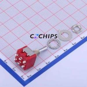 1FD3T1B6M1QES-5 Toggle Switch Through hole Component (THT) Switch Double Pole Double Throw 1000000 6A 125V - Product Image 1