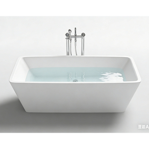 Baignoire compacte en acrylique pour trempage profond, écologique, portable, avec drain, idéale pour les salles de bain d'appartement - Product Image 5