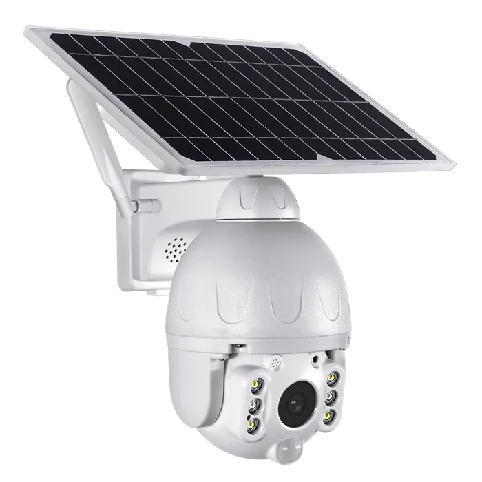 Wifi 4MP Solar Dome Camera 360 Angle Channel CCTV IP Outdoor Smart PTZ Night Vision Camera With Solar Panel