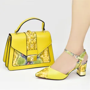 Sinya Pu New Design Italian Shoes Bag Set High Heel Women Shoes Matching Bag For Party