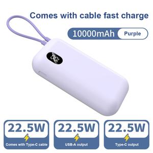 Banco de Energía Portátil de 10000mAh con Pantalla LED, Carga Rápida PD de 22.5W, Entrada USB, Alta Capacidad, Cargador Móvil con Logotipo Personalizado - Product Image 3