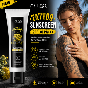 Protector Solar para Tatuajes <span class=keywords><strong>con</strong></span> Helichrysum, SPF30 PA++, Hidratante y Ligero, <span class=keywords><strong>con</strong></span> Óxido <span class=keywords><strong>de</strong></span> <span class=keywords><strong>Zinc</strong></span>, para el Cuidado Posterior del Tatuaje, OEM ODM - Product Image 1
