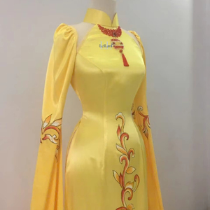 Elegante Vestido de Columna de Seda para Mujer, Mangas Largas, Vestido de Noche Formal de Lujo, Diseño Personalizado, Venta al por Mayor, Antiarrugas, Transpirable, de Alta Calidad - Product Image 1