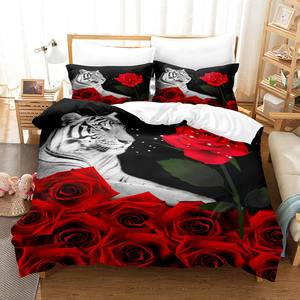 Ensemble <span class=keywords><strong>de</strong></span> housses <span class=keywords><strong>de</strong></span> <span class=keywords><strong>couette</strong></span> imprimées <span class=keywords><strong>de</strong></span> bonne qualité Taille Conception personnalisée Impression numérique Logo Literie Série <span class=keywords><strong>Tigre</strong></span> et Lions imprimée en 3D - Product Image 3