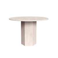 Hochwertiger Wabi-Sabi Travertin Gesinterter Stein Runder Esstisch für Designer-Musterräume