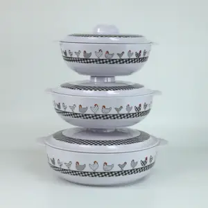 New Design Animals Printing 8 9 10 Inch Soup Mixing Bowls with Lids Melamine Bowl Set