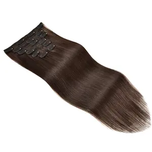 Brazilian human hair High quality Tangle free long lasting kinky straight clip in hair extensions on ins amazon