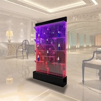 Meuble de bar à domicile avec éclairage LED changeant de couleur, vitrine à bulles d'eau pour vin, en acrylique, taille personnalisable, sur pied/mural