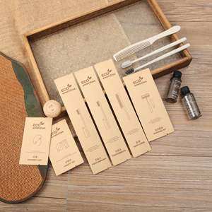 <span class=keywords><strong>Kit</strong></span> di articoli da toeletta riutilizzabili ecologici con spazzolini da denti usa e getta per l'imballaggio in carta dell'hotel - Product Image 3