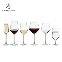 Verres à pied longs transparents bordeaux de style européen Lanques Premium, durables, capacité 680 ml, compatibles lave-vaisselle, pour la maison et les mariages