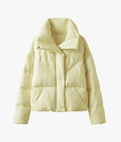 Doudoune d'hiver imperméable pour femme, longueur standard, avec pompons en fourrure, col montant, tissu froissé, coupe ample, zippée, réversible