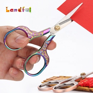 매화꽃 무늬 빈티지 가위 스테인리스 스틸 가정용 가위 (종이 자르기, 자수용) - Product Image 4