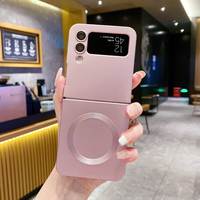 Étui de téléphone pliable magnétique sans fil antichoc en TPU métallique électroplaqué de luxe pour Z Flip5