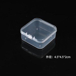 Clear Plastic Storage Box 4X4X1.8Cm Flip <b>Top</b> Lid For Jewelry Rings <b>Earrings</b> Necklaces Organizers PP Material - Product Image 4