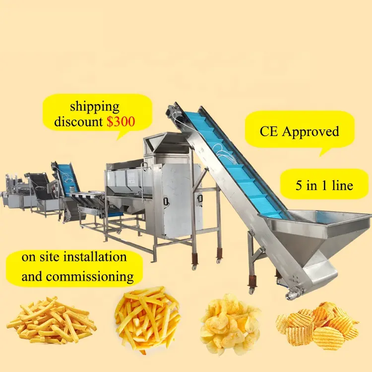 Ligne de production de machines d'équipement de traitement de frites surgelées entièrement automatique de haute qualité