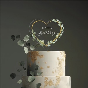 Elegante Adorno Transparente para Pastel con Impresión de <span class=keywords><strong>MR</strong></span> & Mrs/Feliz Cumpleaños, Decoración Acrílica Personalizada para Boda, Aniversario, Cumpleaños, Celebración en Pareja - Product Image 5