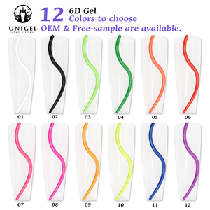 <span class=keywords><strong>UNIGEL</strong></span> - Gel Delineador para Uñas en 12 Colores, 15 ml, 6D, Sin Necesidad de Limpiar, Larga Duración, No Tóxico, Extensión UV, OEM, ODM, Personalizado - Product Image 2