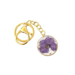 Porte-clés en métal avec logo personnalisé, fleur du mois de naissance, spécimens de résine sèche, souvenirs, vente en gros de porte-clés en résine - Product Image 4