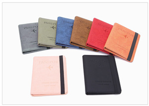 Funda de Pasaporte Personalizada de Cuero PU con RFID, Tarjetero y Cartera con Patrón de Letras, Organizador de Viaje para Pasaporte - Product Image 2