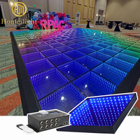 Homei - Plancher de danse LED 3D portable de haute qualité, miroir LED, piste de danse LED, éclairage de scène de mariage, dalles de danse Infinity