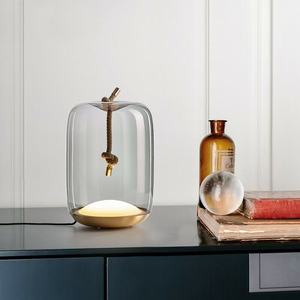 Lampadari LED Artistici in Vetro e Corda di Canapa Stile Designer per Soggiorno e Sala da Pranzo in Hotel Minimalista Nordico - Product Image 2