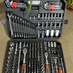 222Pcs Set Perkakas Soket Otomatis, Kunci Ratchet 1/4"&1/2", Batang Ekstensi, Universal Joint, Mata Obeng, Perlengkapan Perbaikan Mobil - Product Image 4