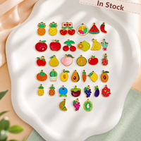 Pendentifs en acier inoxydable 304 plaqués or 18 carats sous vide, motifs émail colorés fruits et plantes pour la fabrication de bijoux DIY