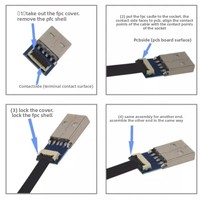 FFC Tip-C USB-A Mini Mikro USB Adaptör Uzatma Şerit Kablosu 90 FPV İnce Düz Yumuşak Esnek FPC Şarjlı Fırçasız El Tipi
