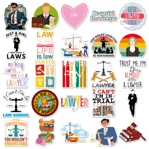 50 pièces personnalisé avocat carrière dessin animé Graffiti autocollants pour ordinateur portable téléphone décor école <span class=keywords><strong>de</strong></span> droit cadeau autocollant - Product Image 3
