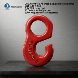 Gancho de Elevación Industrial HIDEA de Alta Resistencia G80 WLL 3.15-12.5T, Gancho de Elevación de Aleación Forjada <span class=keywords><strong>OFG</strong></span> para Transporte, Fabricación, Petróleo y Gas - Product Image 4