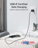 Câble USB C vers USB C Anker A8060 240W, 3ft/6ft, Cordon de charge rapide PD 3.1 bio-tressé pour iPhone 16 15 Series