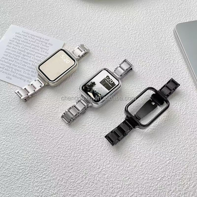 For Xiaomi Mi Band Stainless Steel Three Link Metal Bracelet Strap for Xiaomi Mi Band 9 8pro RedMi5 4