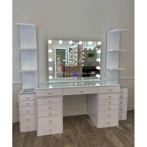1pc OK White Wood Smart Dresser Led Light Dressing <strong>Table</strong> Makeup <strong>Vanity</strong> Desk Removable Lighted <strong>Mirror</strong> for Bedroom Furniture - Product Image 6