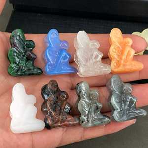 รูปปั้นแกะสลักหยกคริสตัลรูปนางฟ้าแกะสลักด้วยมือรูปปั้นเทวดาขนาดเล็กหินคริสตัลธรรมชาติ - Product Image 4