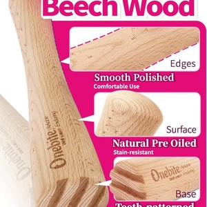 Bâton de pressage en bois de hêtre à double tête graduée pour bols courbés, outil domestique pour la fermentation et la mise en conserve - Product Image 3